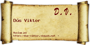 Dús Viktor névjegykártya